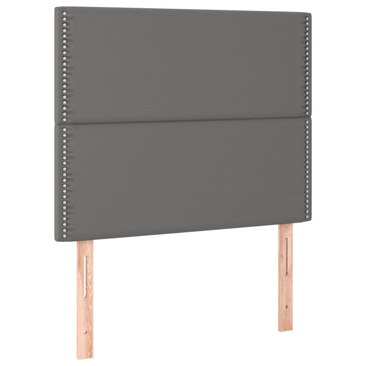 sengegavl grå 100x5x118/128 cm kunstlæder