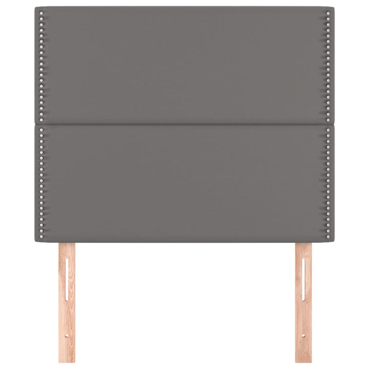 sengegavl grå 100x5x118/128 cm kunstlæder