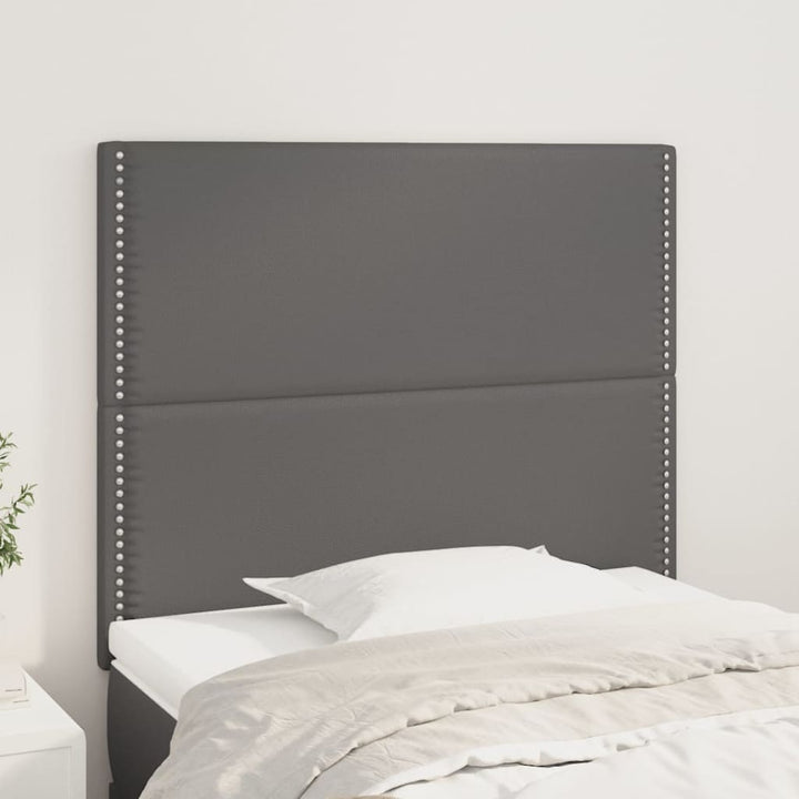 sengegavl grå 100x5x118/128 cm kunstlæder
