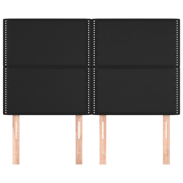 sengegavl sort 144x5x118/128 cm kunstlæder