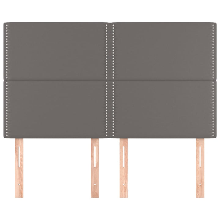 sengegavl grå 144x5x118/128 cm kunstlæder