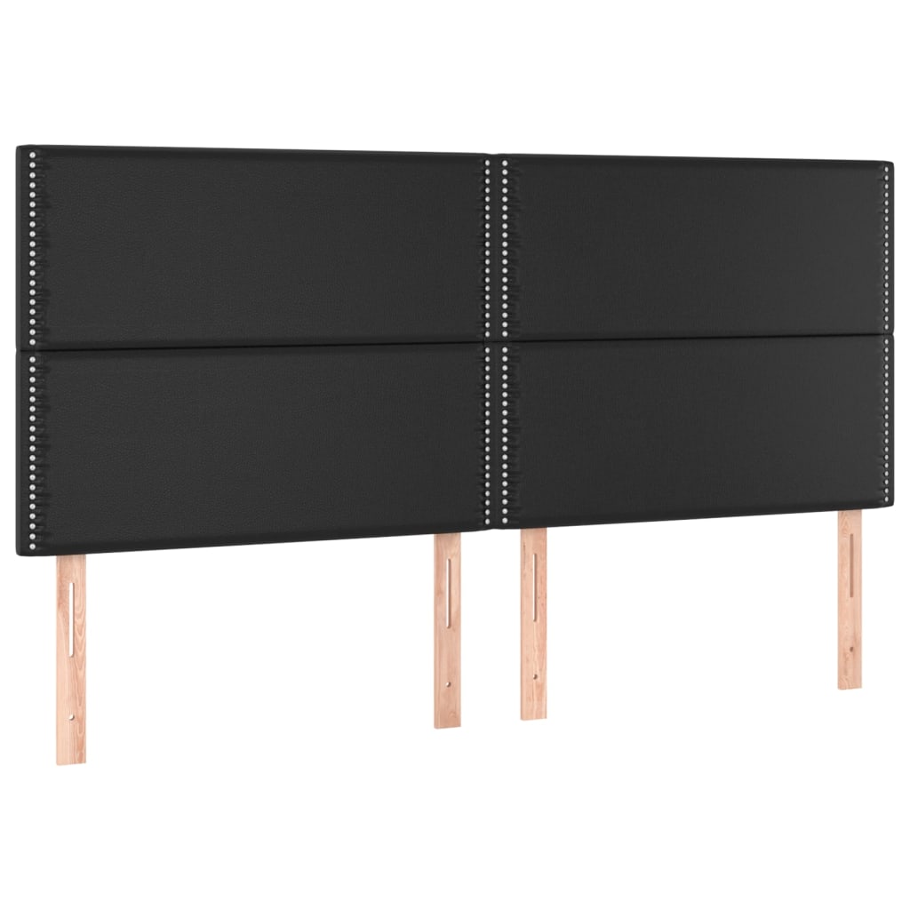 sengegavl sort 180x5x118/128 cm kunstlæder