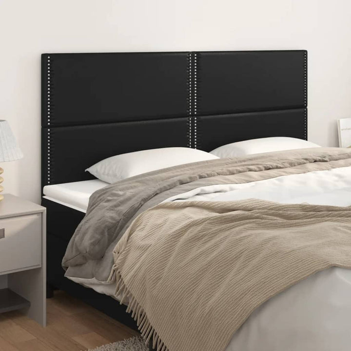 sengegavl sort 180x5x118/128 cm kunstlæder