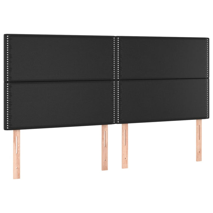 sengegavl sort 200x5x118/128 cm kunstlæder