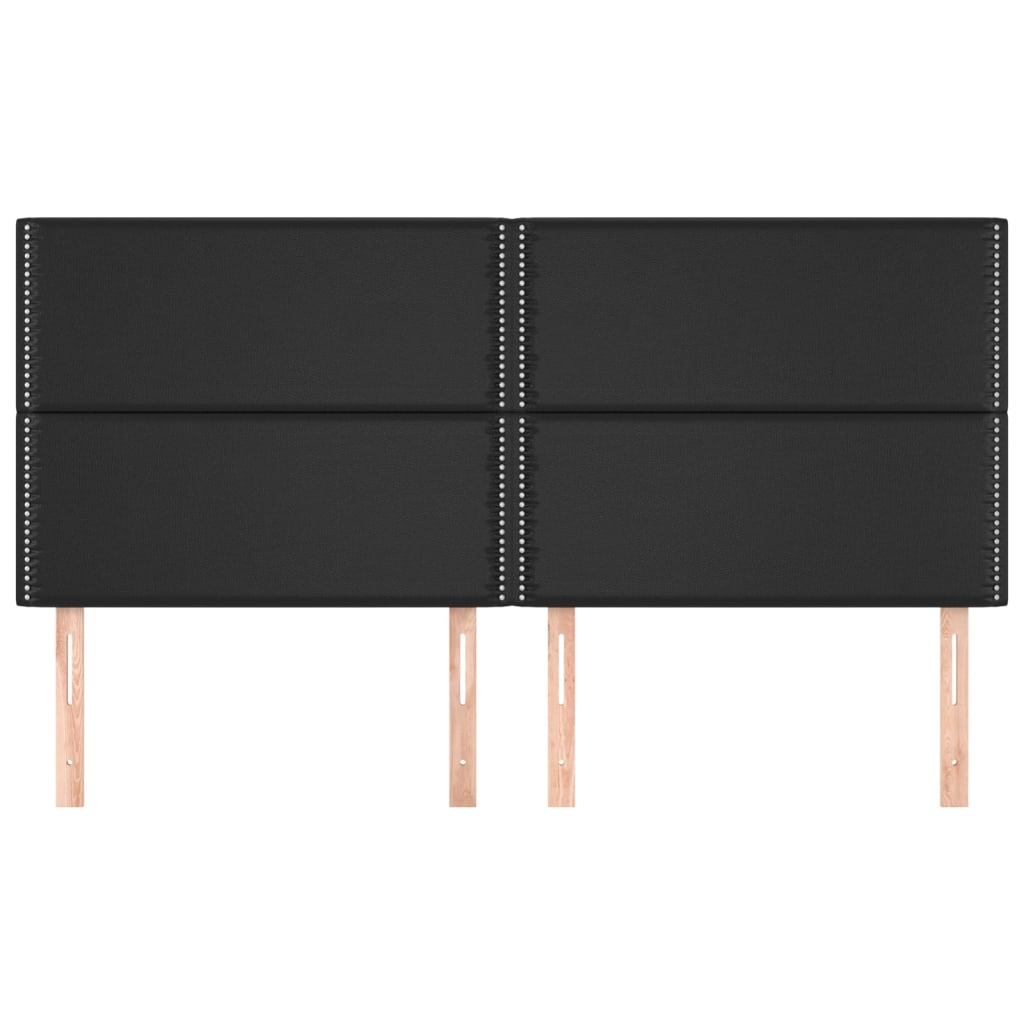 sengegavl sort 200x5x118/128 cm kunstlæder