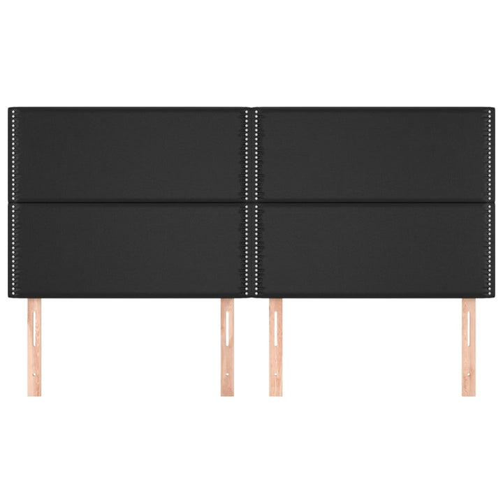 sengegavl sort 200x5x118/128 cm kunstlæder