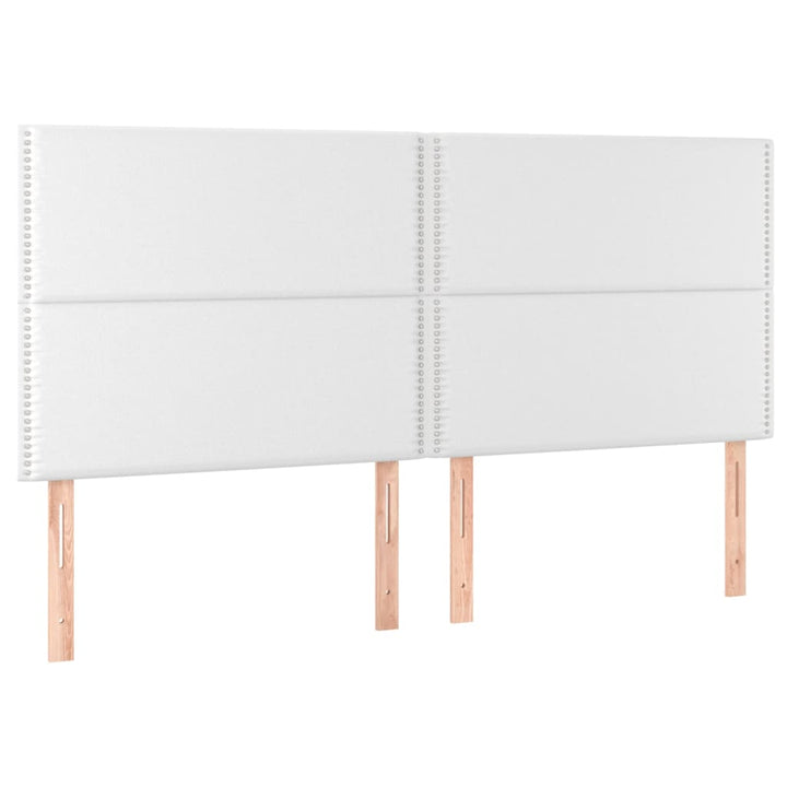 sengegavl hvid 200x5x118/128 cm kunstlæder