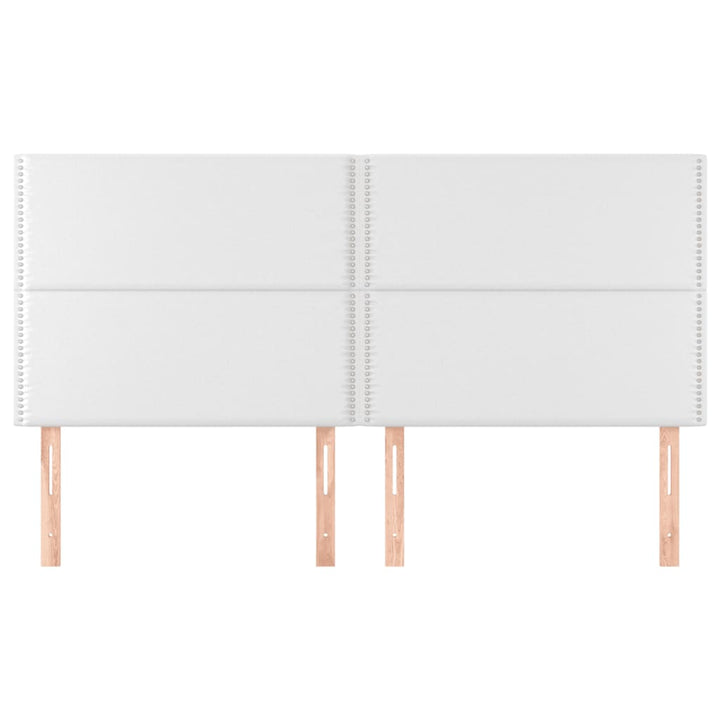 sengegavl hvid 200x5x118/128 cm kunstlæder