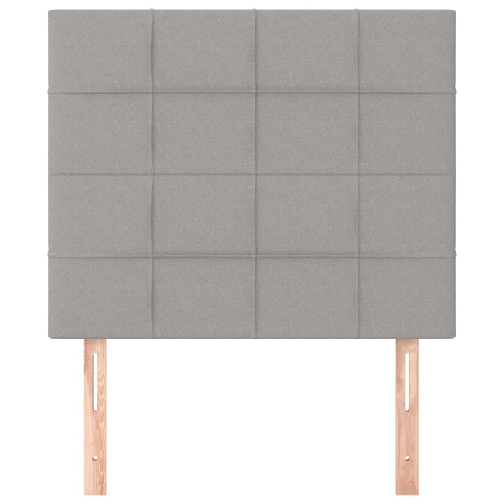 sengegavl lysegrå 80x5x118/128 cm stof