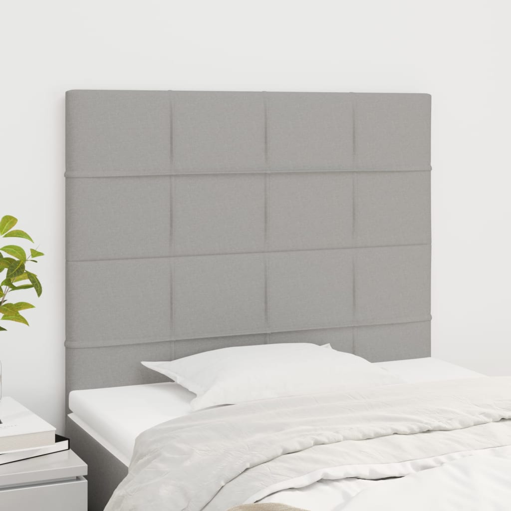 sengegavl lysegrå 80x5x118/128 cm stof