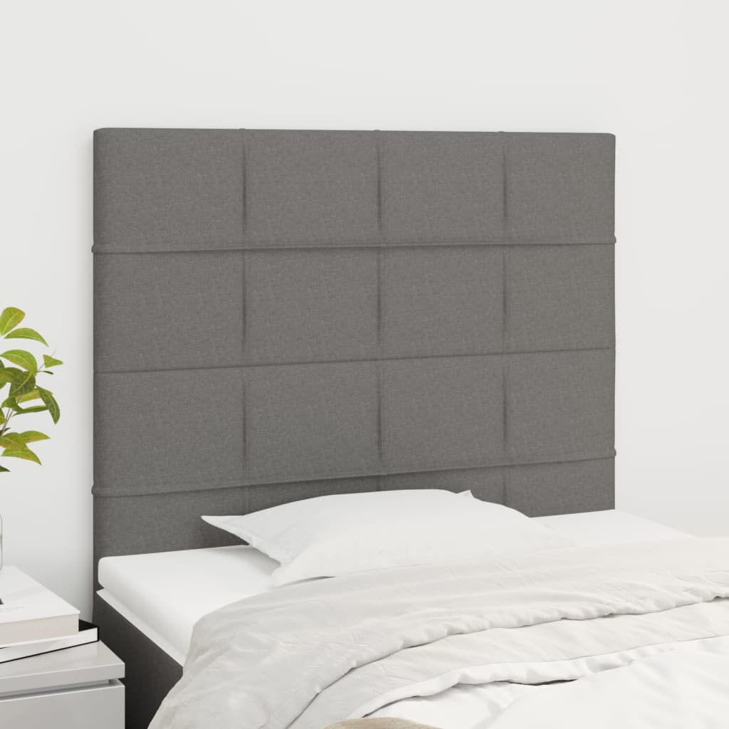 sengegavl mørkegrå 80x5x118/128 cm stof
