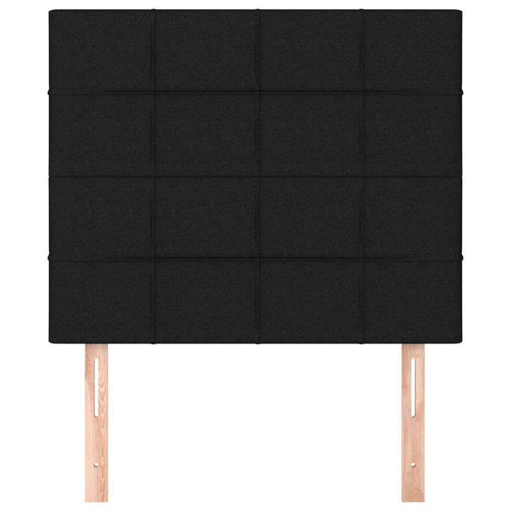 sengegavl sort 80x5x118/128 cm stof