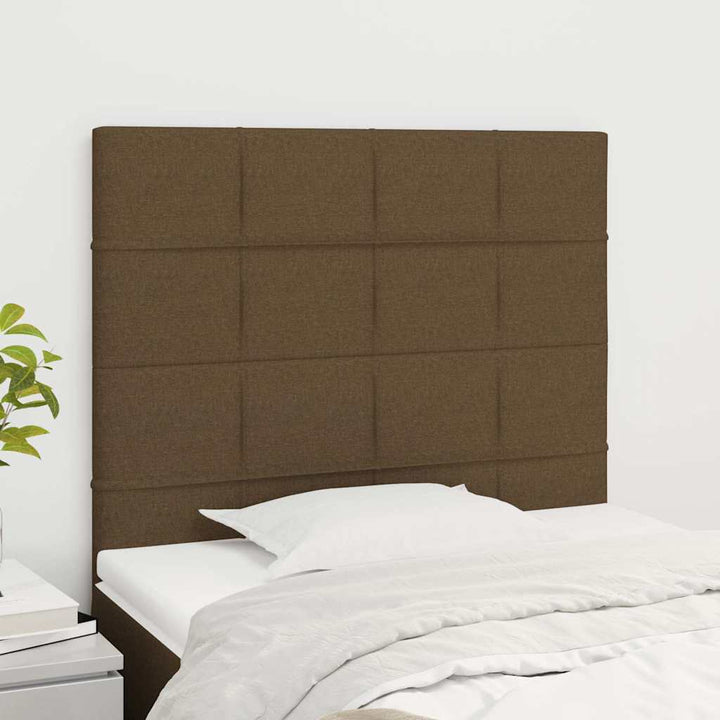 sengegavl mørkebrun 80x5x118/128 cm stof