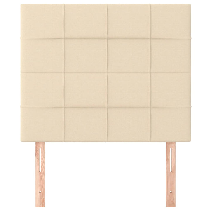 sengegavl cremefarvet 90x5x118/128 cm stof