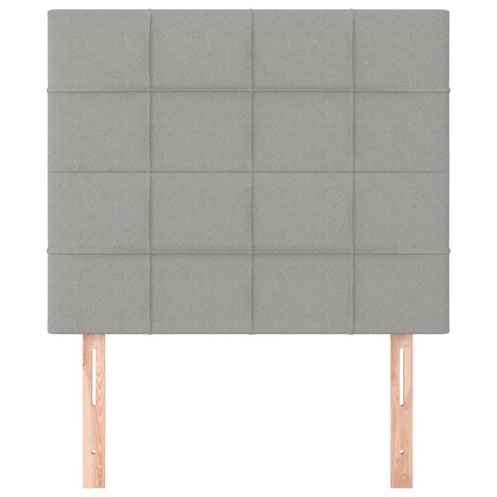 sengegavl lysegrå 100x5x118/128 cm stof