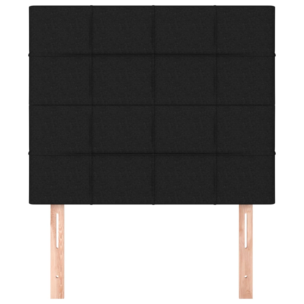 sengegavl sort 100x5x118/128 cm stof