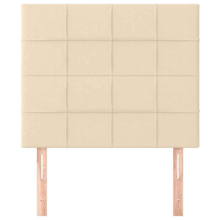 sengegavl cremefarvet 100x5x118/128 cm stof