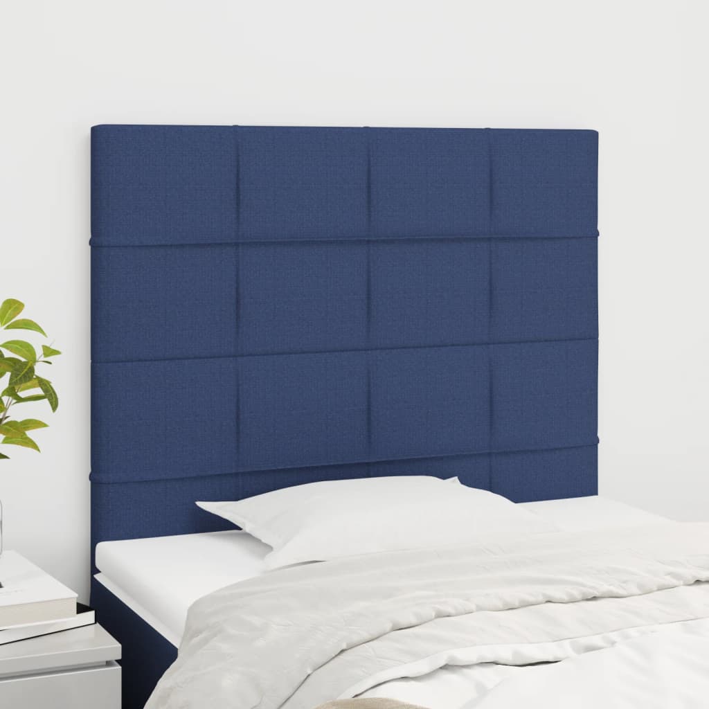 sengegavl blå 100x5x118/128 cm stof