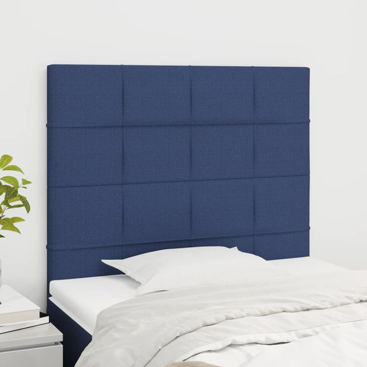 sengegavl blå 100x5x118/128 cm stof