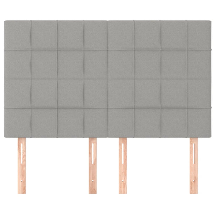 sengegavl lysegrå 144x5x118/128 cm stof