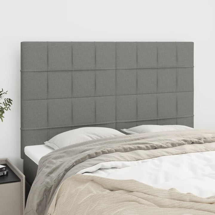 sengegavl mørkegrå 144x5x118/128 cm stof