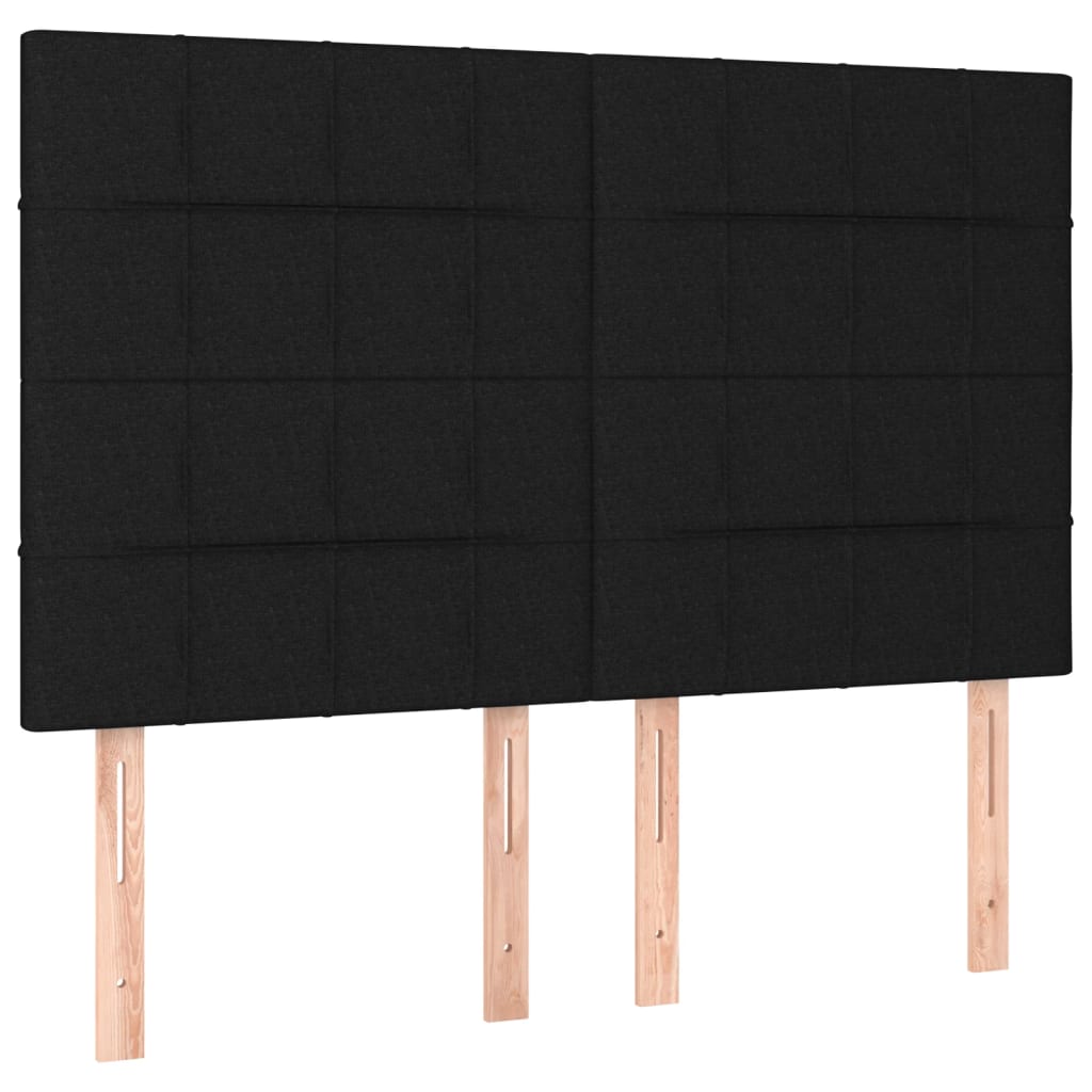 sengegavl sort 144x5x118/128 cm stof