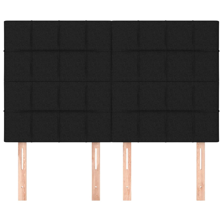 sengegavl sort 144x5x118/128 cm stof