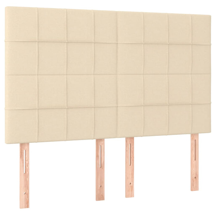 sengegavl cremefarvet 144x5x118/128 cm stof