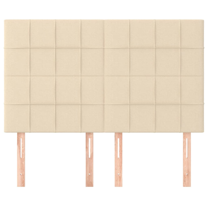 sengegavl cremefarvet 144x5x118/128 cm stof