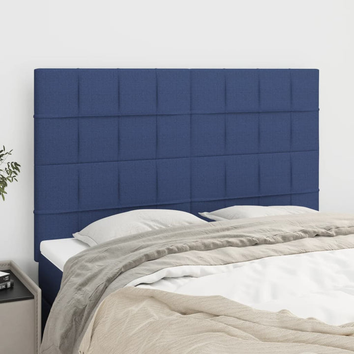 sengegavl blå 144x5x118/128 cm stof
