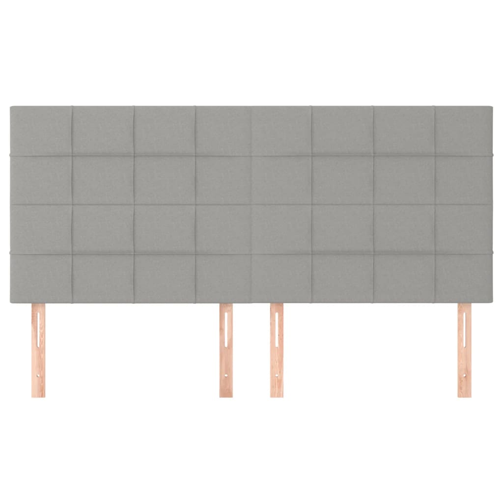 sengegavl lysegrå 160x5x118/128 cm stof
