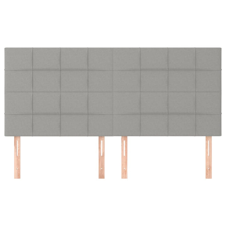 sengegavl lysegrå 200x5x118/128 cm stof