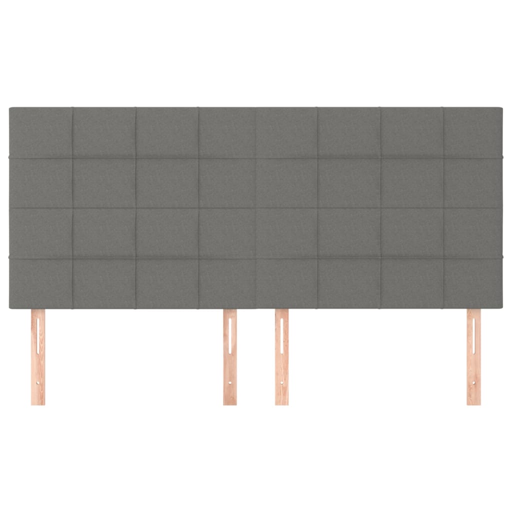 sengegavl mørkegrå 200x5x118/128 cm stof