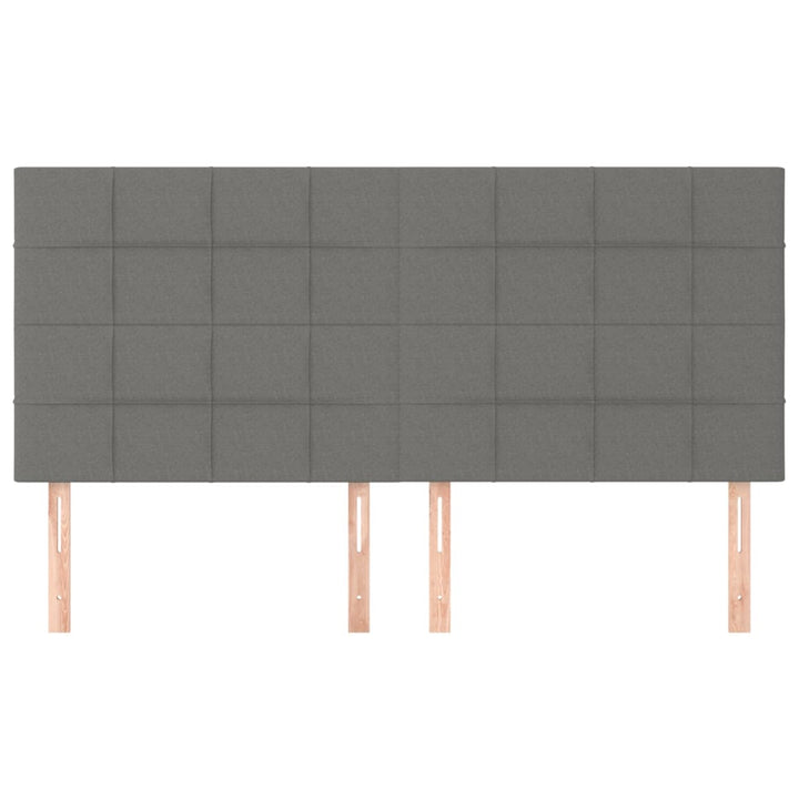 sengegavl mørkegrå 200x5x118/128 cm stof
