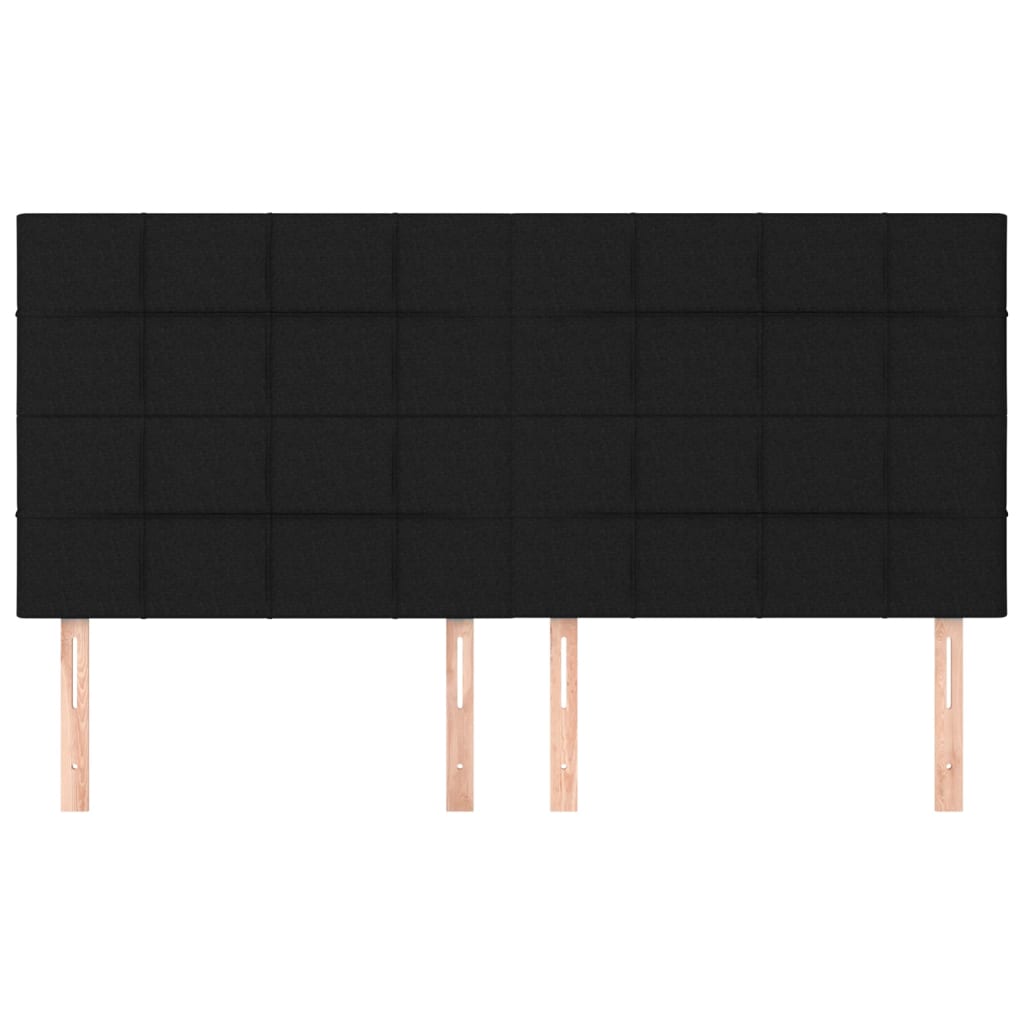 sengegavl sort 200x5x118/128 cm stof