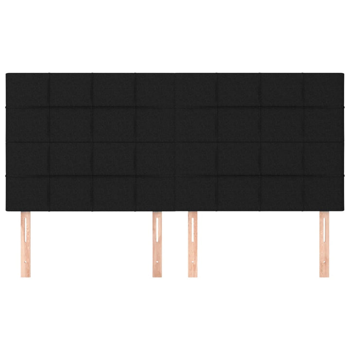 sengegavl sort 200x5x118/128 cm stof