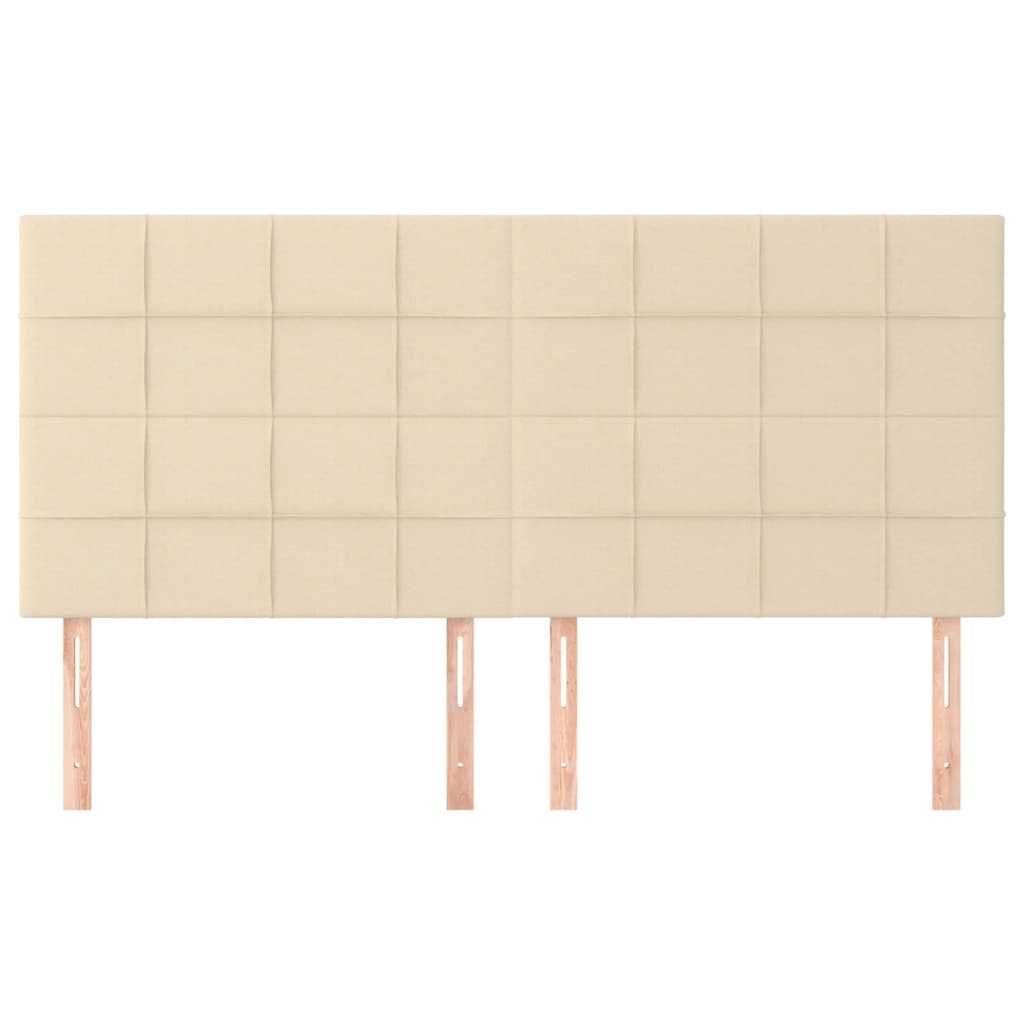 sengegavl cremefarvet 200x5x118/128 cm stof