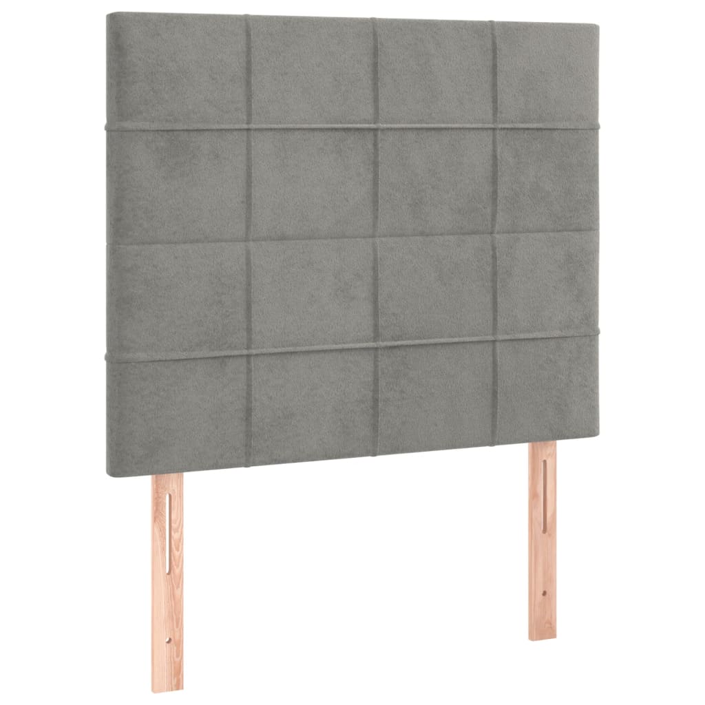 sengegavl lysegrå 80x5x118/128 cm fløjl