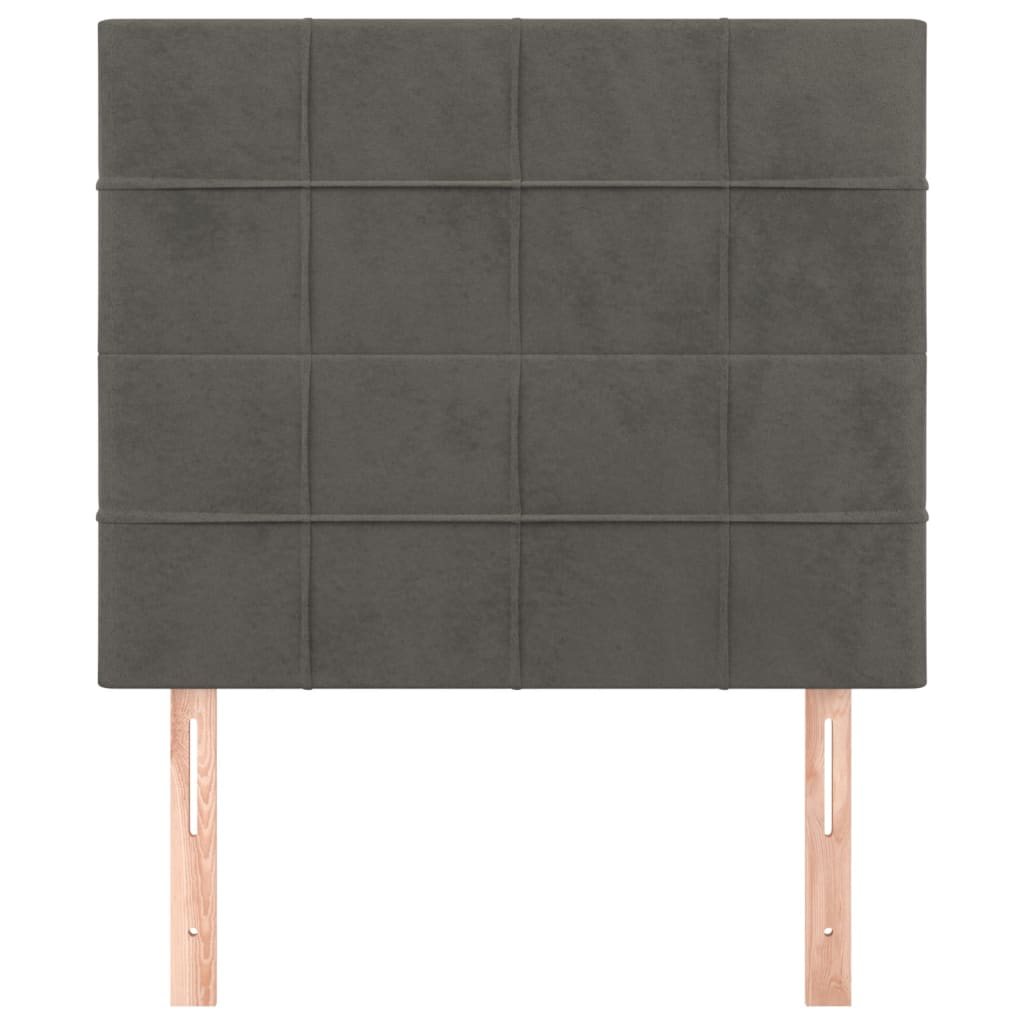 sengegavl mørkegrå 80x5x118/128 cm fløjl
