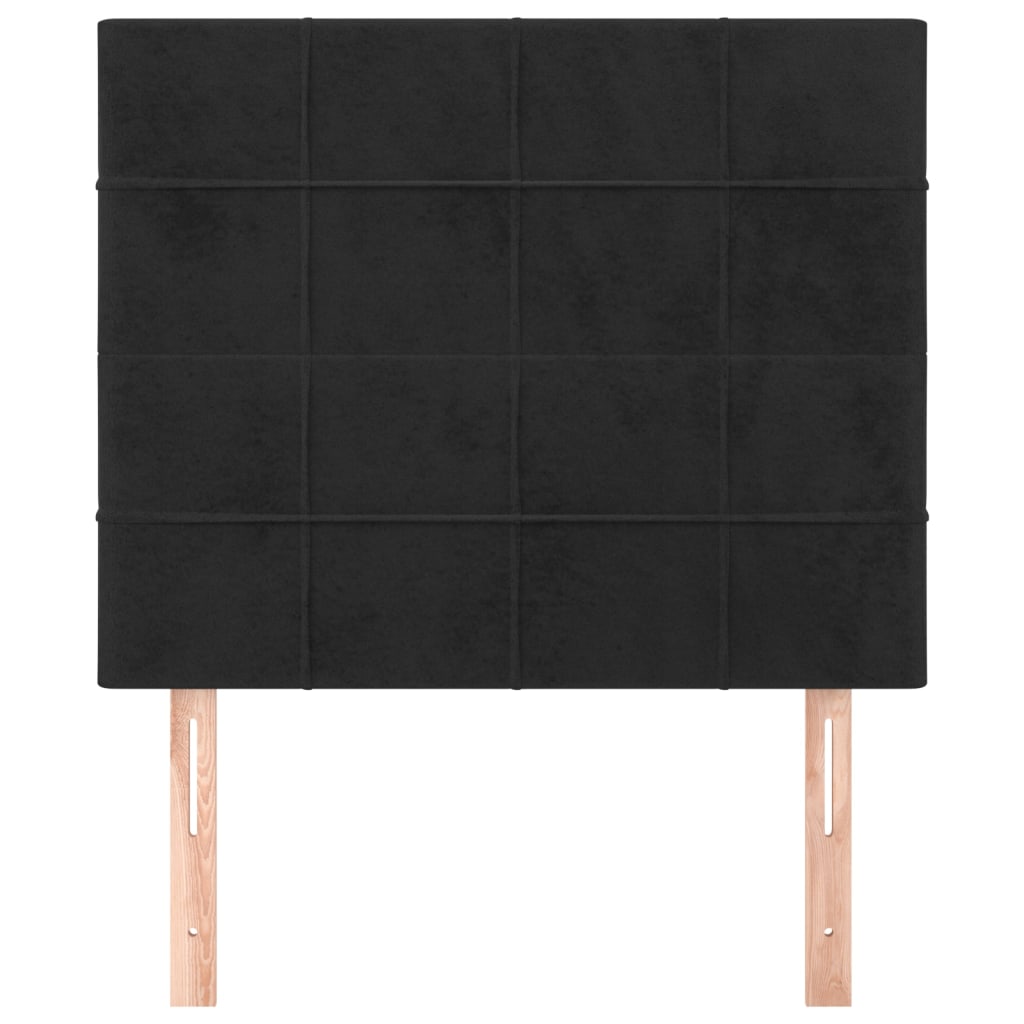 sengegavl sort 80x5x118/128 cm fløjl