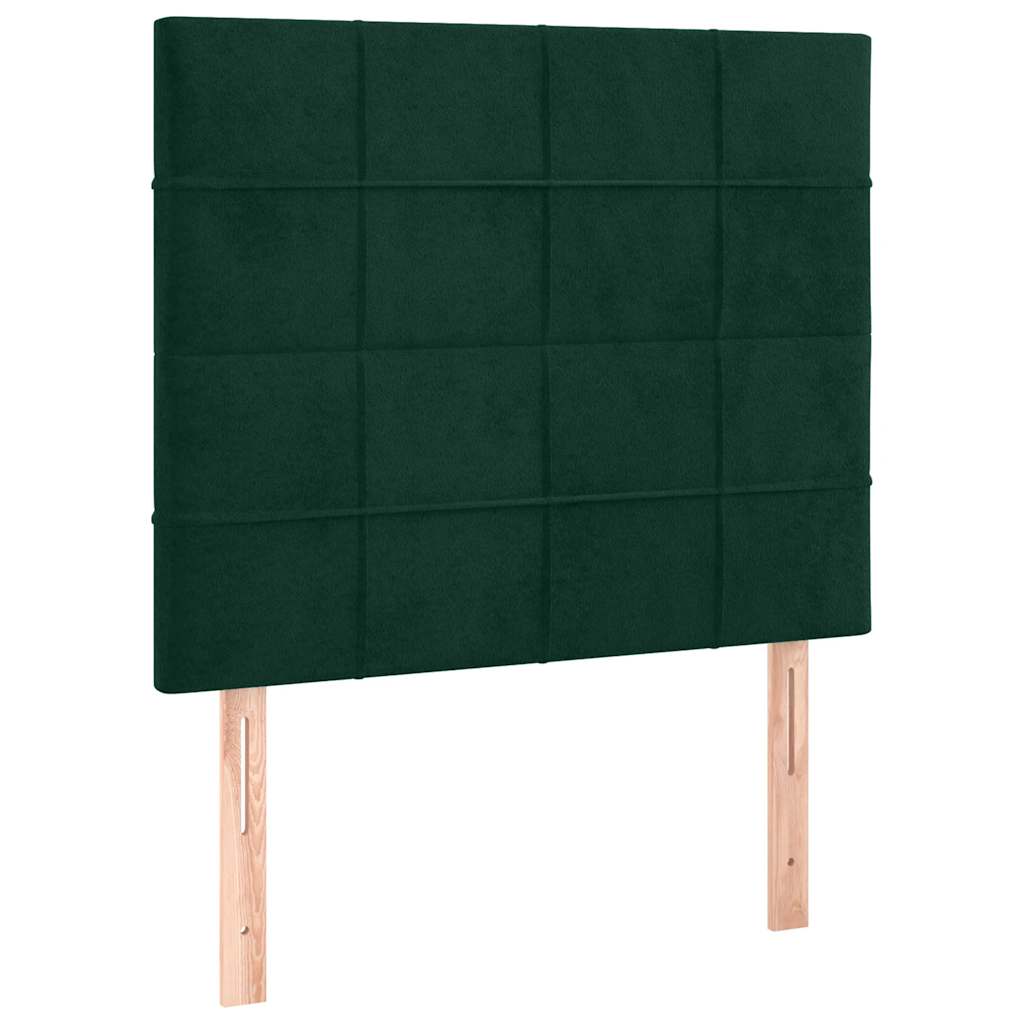 sengegavl mørkegrøn 80x5x118/128 cm fløjl