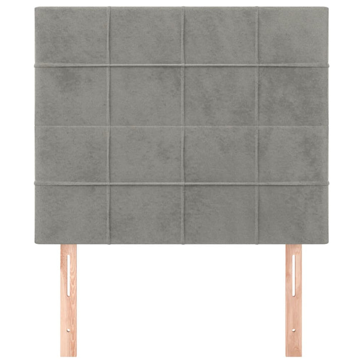 sengegavl lysegrå 90x5x118/128 cm fløjl