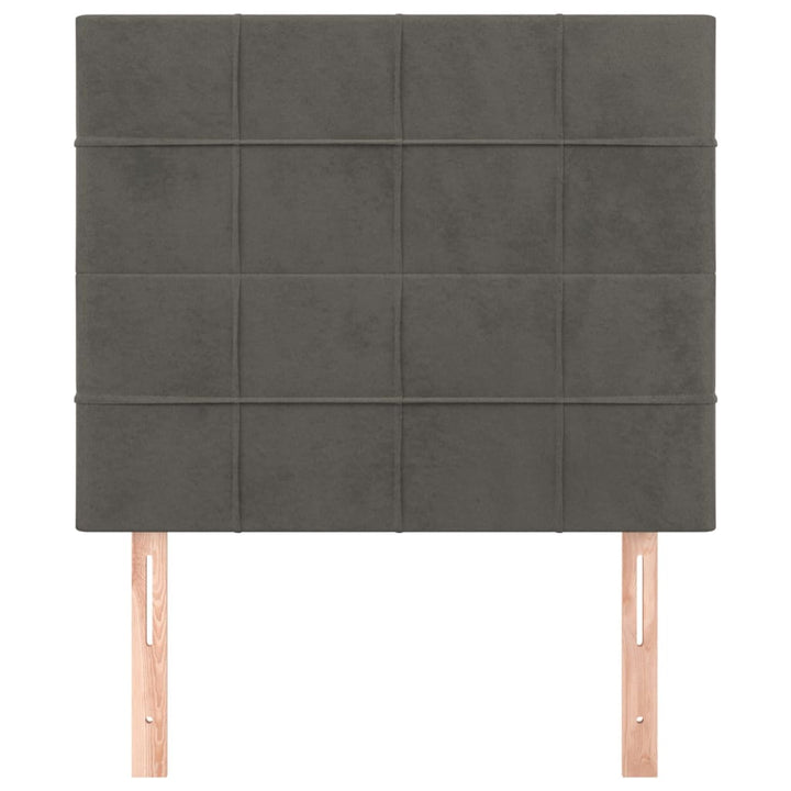 sengegavl mørkegrå 90x5x118/128 cm fløjl