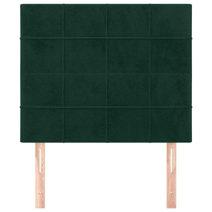 sengegavl mørkegrøn 90x5x118/128 cm fløjl