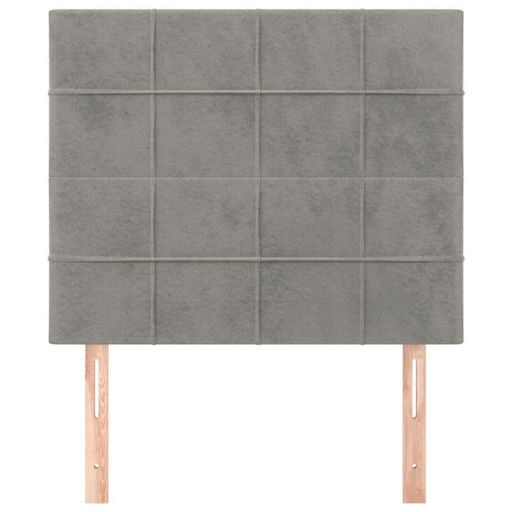 sengegavl lysegrå 100x5x118/128 cm fløjl