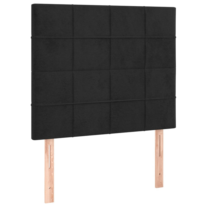 sengegavl sort 100x5x118/128 cm fløjl