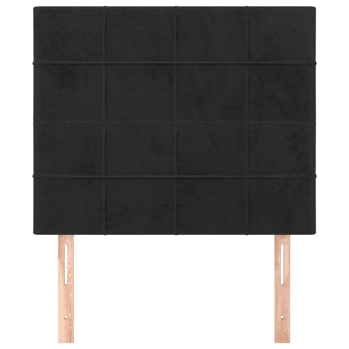 sengegavl sort 100x5x118/128 cm fløjl