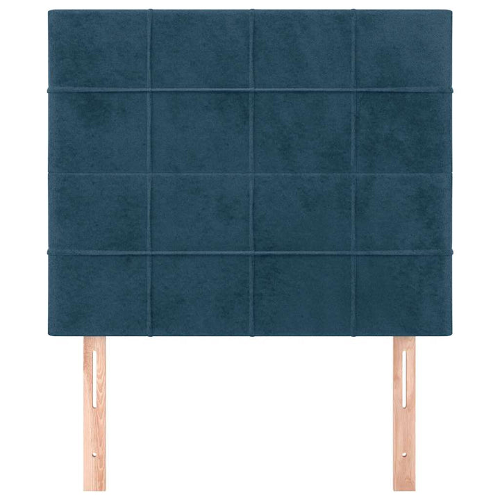 sengegavl mørkeblå 100x5x118/128 cm fløjl