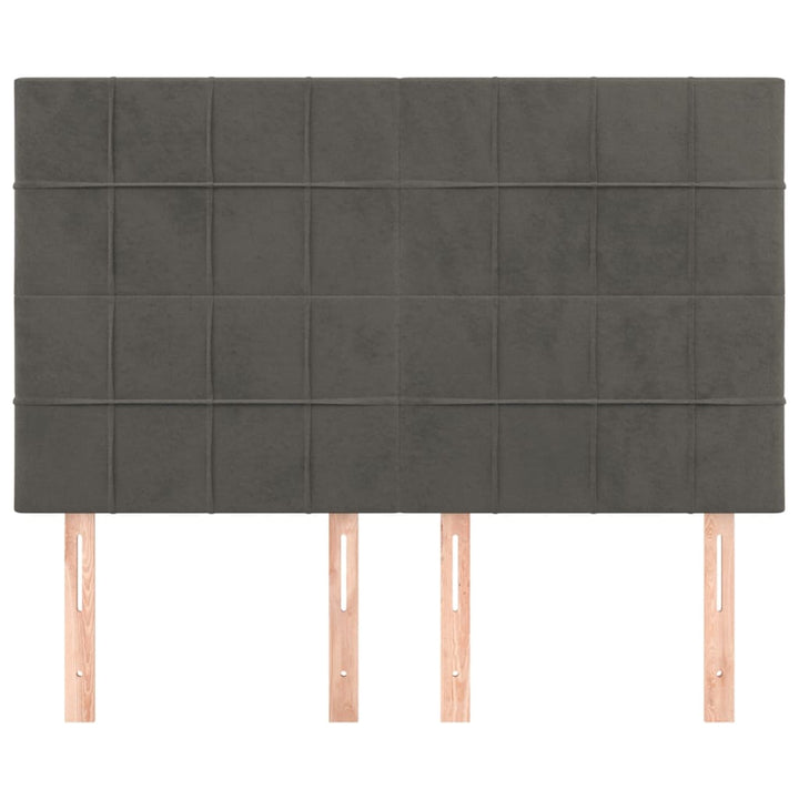 sengegavl mørkegrå 144x5x118/128 cm fløjl
