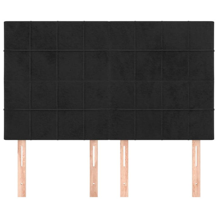 sengegavl sort 144x5x118/128 cm fløjl